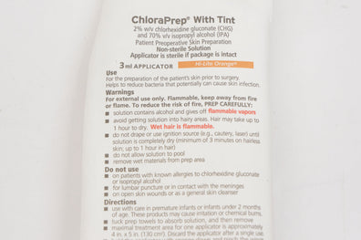 CareFusion 260415 ChloraPrep With Tint 3ml Applicator, Hi-Lite Orange